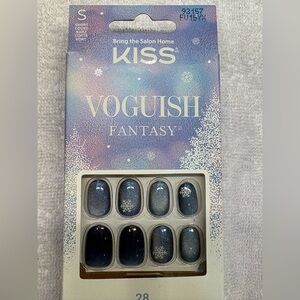 New KISS Voguish Fantasy Blue Gradient Snowflake Press on Nails